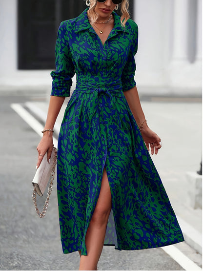 Elegant V-Neck Midi Dress – Timeless Middle-Eastern Style