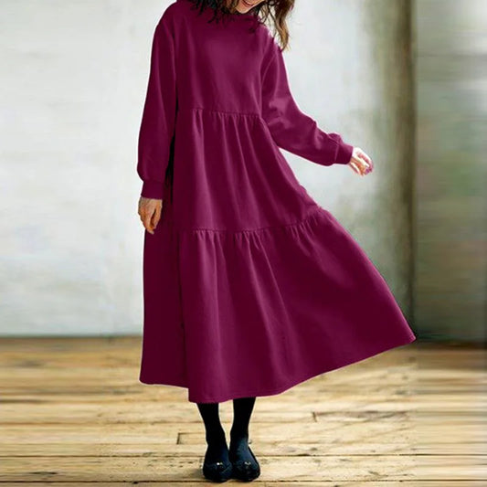 Retro Long Hoodie Dress – Cozy & Stylish