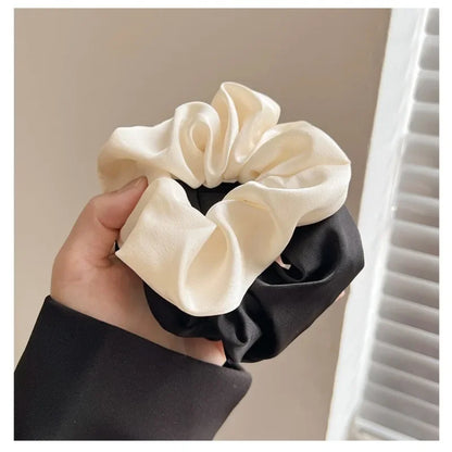 Elegant Large Scrunchie Set – 5pcs Solid Color Hair Ties