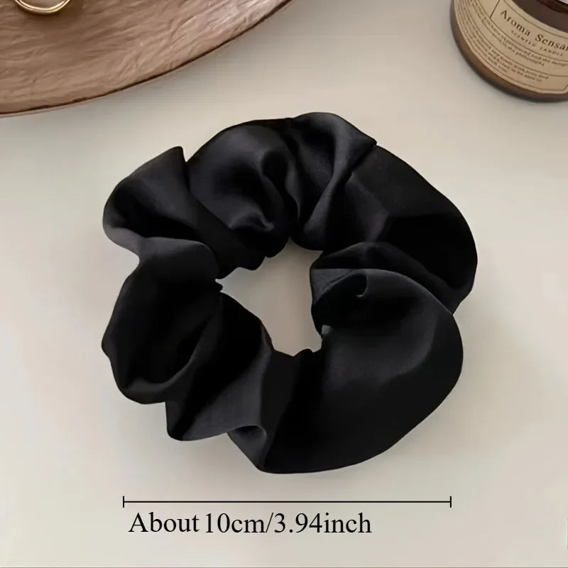 Elegant Large Scrunchie Set – 5pcs Solid Color Hair Ties