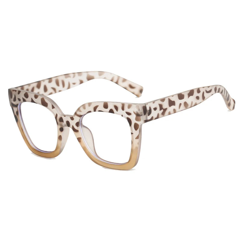 Brown Square Cat Eye Blue Light Glasses – Chic & Protective