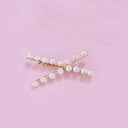 Golden Pearl Cross Hairpins – Elegant Bridal Hair Accessories