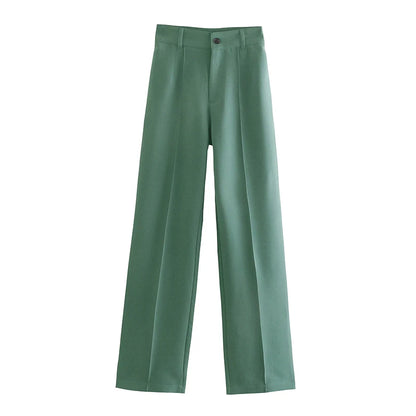 Chic High-Waist Straight Pants – Office & Vintage Style