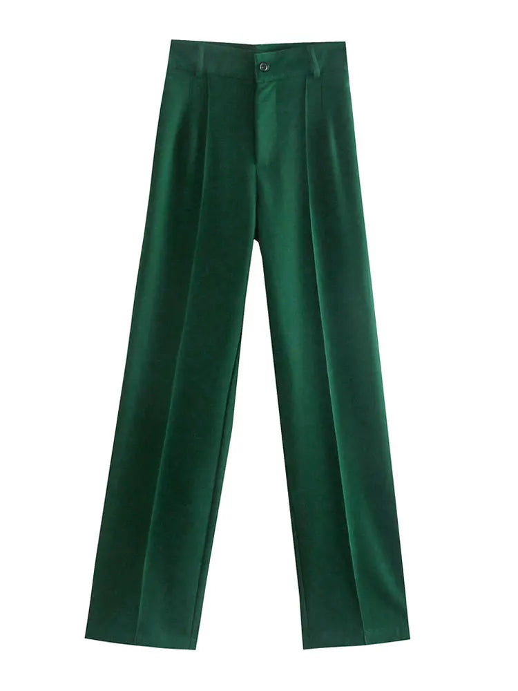 Chic High-Waist Straight Pants – Office & Vintage Style