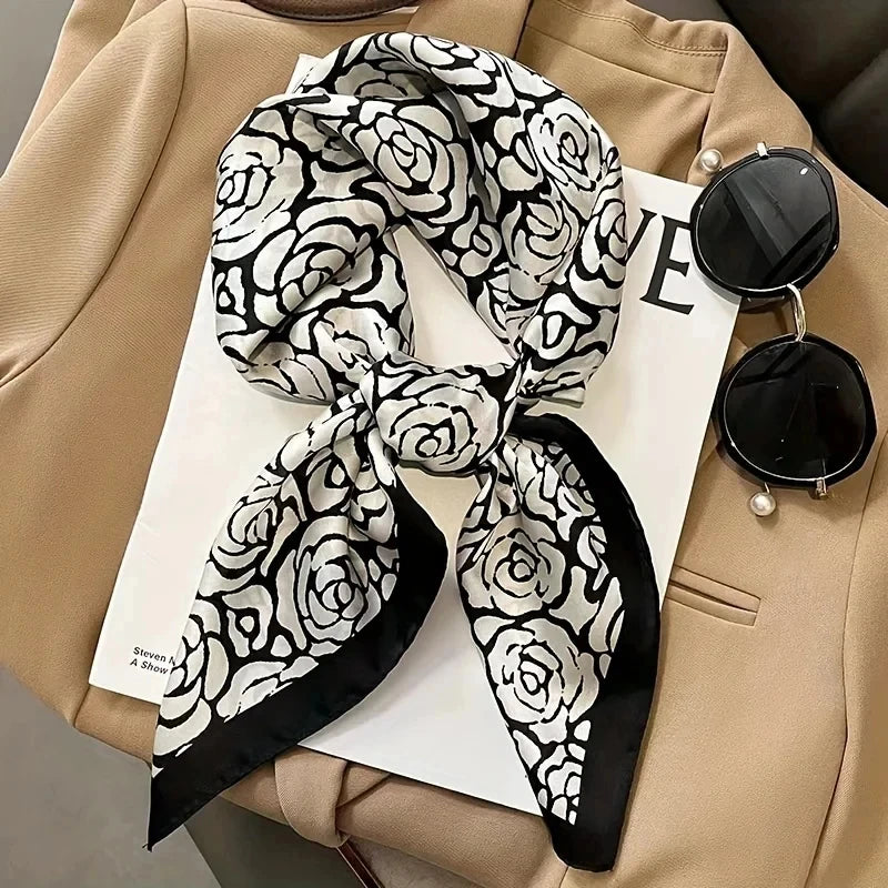 Luxury Silk Square Scarf – 70cm Satin Bandana & Hijab