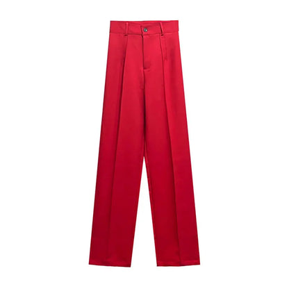 Chic High-Waist Straight Pants – Office & Vintage Style