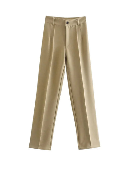 Chic High-Waist Straight Pants – Office & Vintage Style