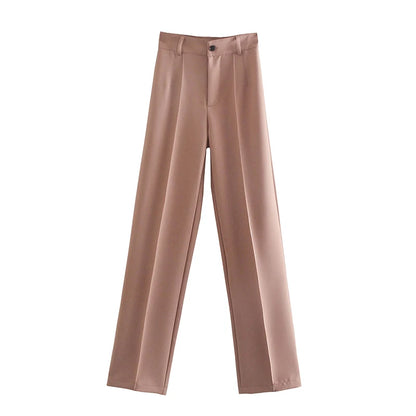 Chic High-Waist Straight Pants – Office & Vintage Style