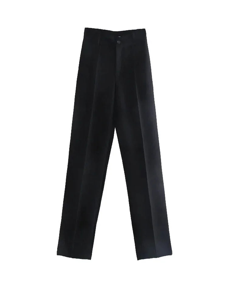 Chic High-Waist Straight Pants – Office & Vintage Style