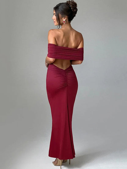 Strapless Backless Sexy Maxi Dress – Bold & Elegant