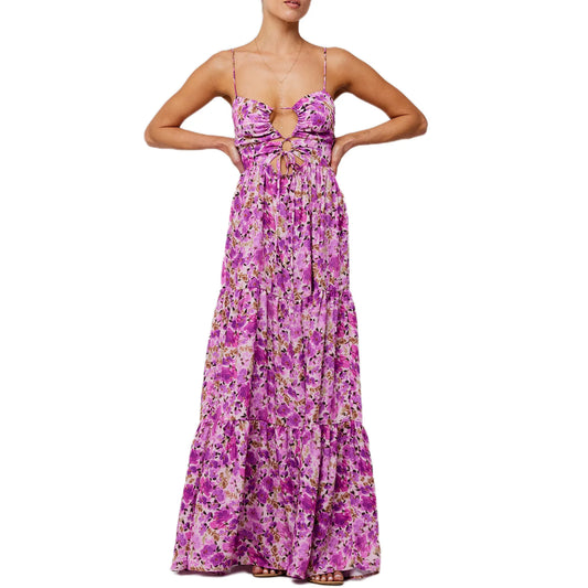 Floral Spaghetti Strap Maxi Dress – Elegant Summer Look