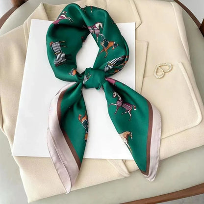 Luxury Silk Square Scarf – 70cm Satin Bandana & Hijab