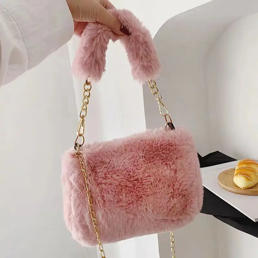 Winter Plush Fluffy Shoulder Bag – Cozy & Stylish